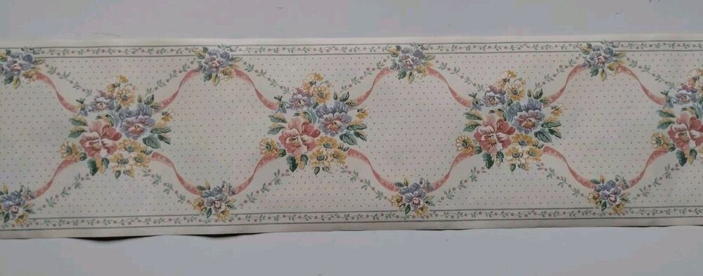 Imperial Pre-pasted Decorative Border - 5yds - Floral Ribbons